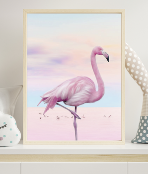 "Rosa Flamingo" med ramme
