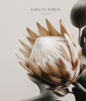 Beige Protea blomst - personlig plakat – kunstplakat uten ramme