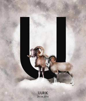 Bokstaven U - Personlig plakat – kunstplakat uten ramme