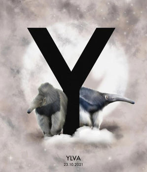 Bokstaven Y - Personlig plakat – kunstplakat uten ramme