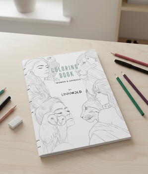Fargeleggingsbok – Damer og dyr (PDF nedlasting)