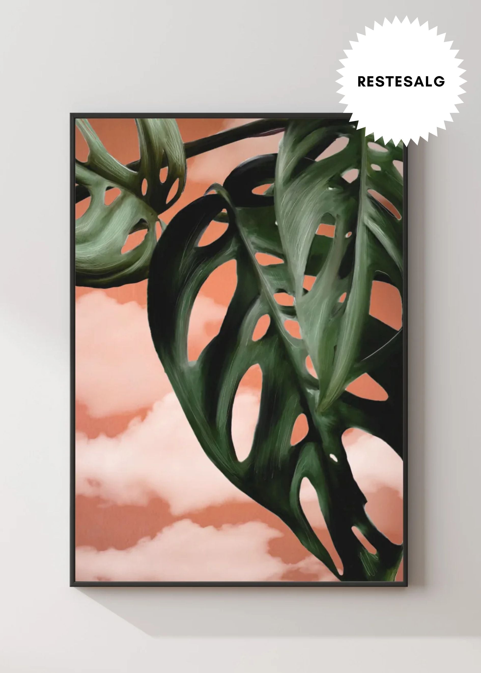 Peach Monstera 30x40cm