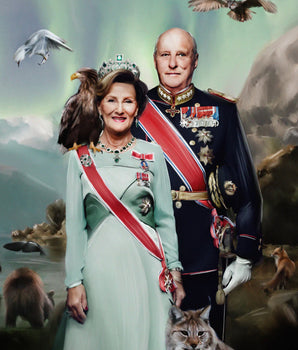 Sonja og Harald – kunstplakat uten ramme
